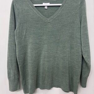 Woman’s 1X Croft & Barrow Sage V-Neck Sweater